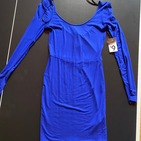 NWT Forever 21 Blue Long sleeve bodycon - Picture 1 of 2